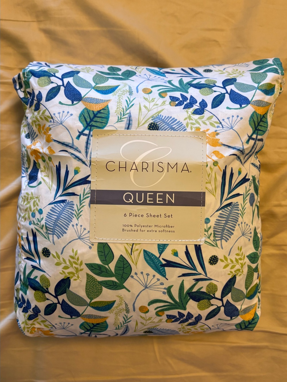 Charisma Floral Queen Sheet Set in Blue, Green & Yellow